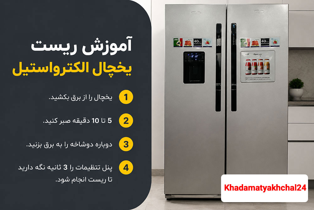 آموزش ریست یخچال الکترواستیل سریع توسط خودتان!